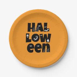 Plato De Papel Halloween Typography