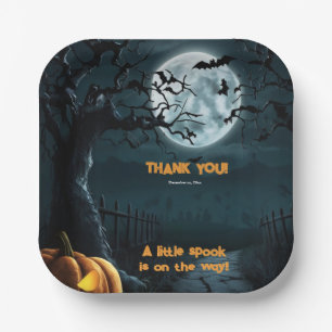 Plato De Papel Halloween Un poco de parodia de la Baby Shower de 