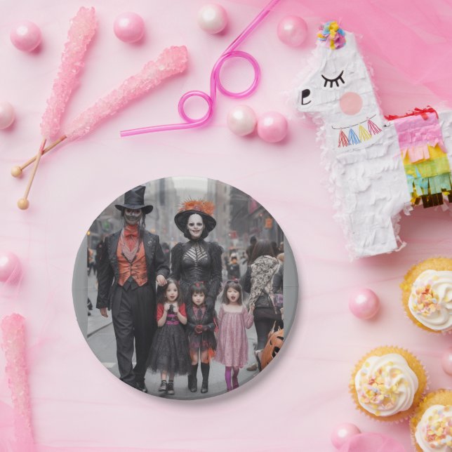 Plato De Papel Halloween Vampire Familia Fiesta Placas 🦇 🎃 (Fiesta)