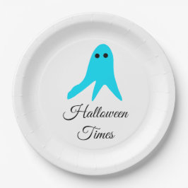 Plato De Papel Halloween veces el fantasma azul garabato dibujado