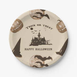 Plato De Papel Halloween vintage
