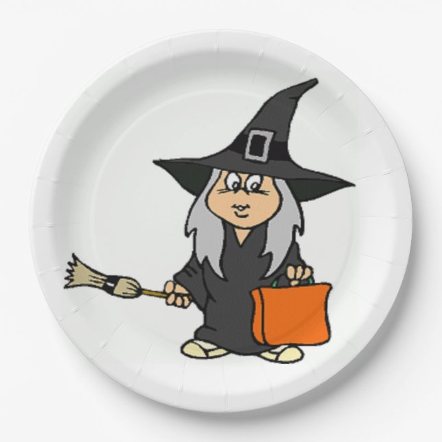 PLATO DE PAPEL HALLOWEEN WITCH (Anverso)