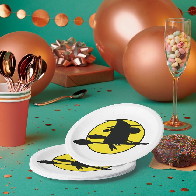 Plato De Papel Halloween Witch Silhouette (Subido por el creador)