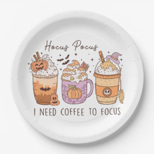 Plato De Papel Halloween y el café