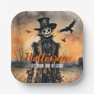 Plato De Papel Hallween come y Be Scarecrow