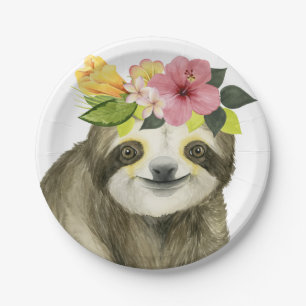 Plato De Papel Halo tropical   Sweet Sloth