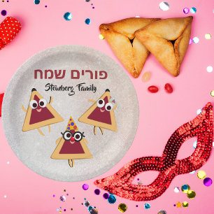 Plato De Papel Hamantaschen Hamentash Hebreo Happy Purim