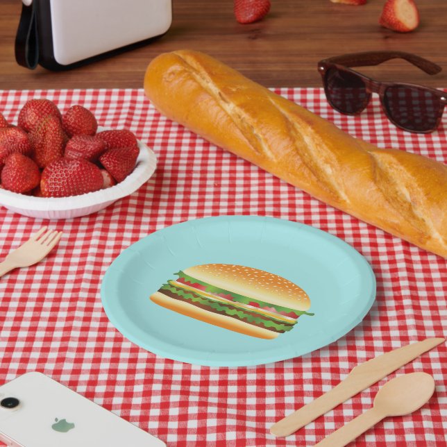 Plato De Papel Hamburger (Picnic)