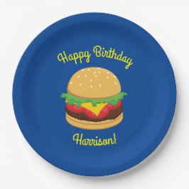Plato De Papel Hamburger Birthday Party Burger