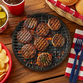 Plato De Papel Hamburguesas a la parrilla divertidas