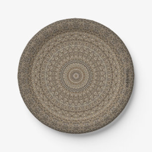 Plato De Papel HAMbyWG - Placa de papel 9" - Tan Mandala