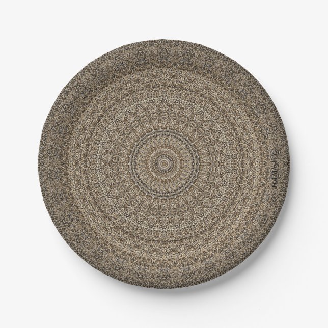 Plato De Papel HAMbyWG - Placa de papel 9" - Tan Mandala (Anverso)