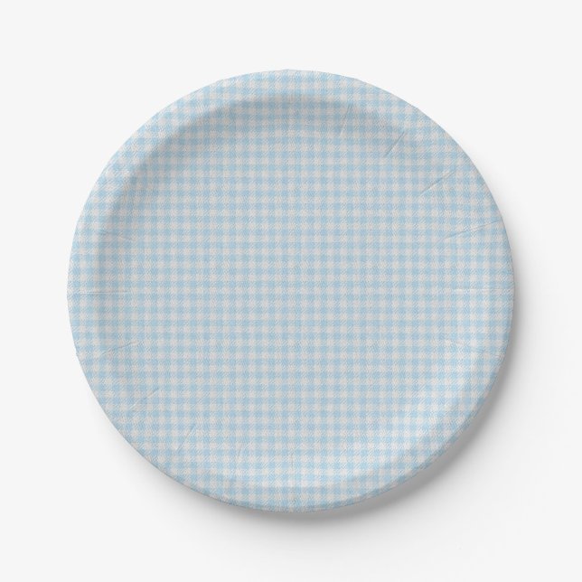 Plato De Papel HAMbyWG - Placa de papel - Baby Blue Gingham (Anverso)
