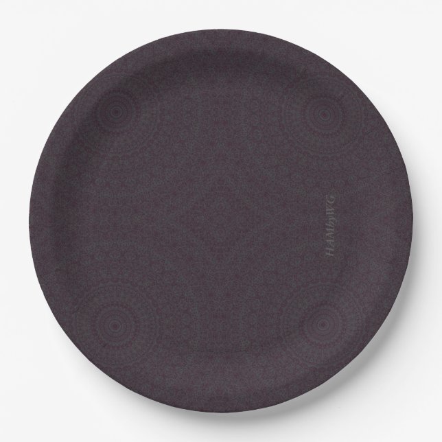 Plato De Papel HAMbyWG - Placa de papel de 7 ó 9" - Boho Dark Che (Anverso)