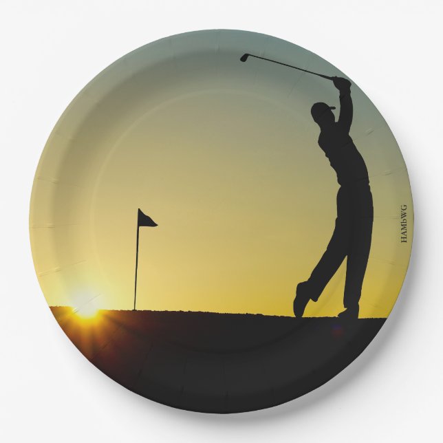 Plato De Papel HAMbyWG - Placas de papel - Golfer (Anverso)