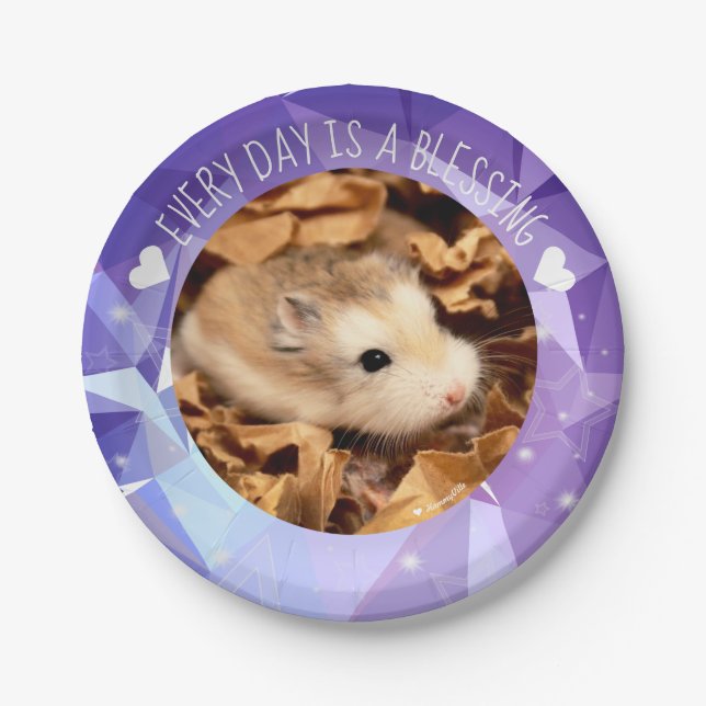 Plato De Papel Hammyville - Cute Robo Hamster Blessing (Anverso)