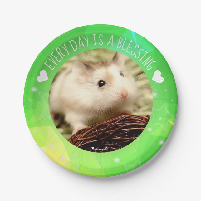 Plato De Papel Hammyville - Cute Robo Hamster Blessing (Anverso)