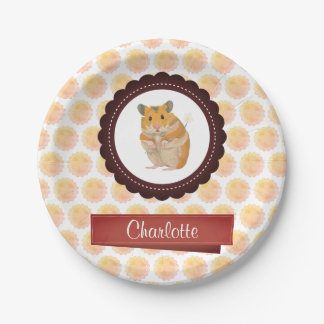 Plato De Papel Hamster de Chicas rojos y rosas