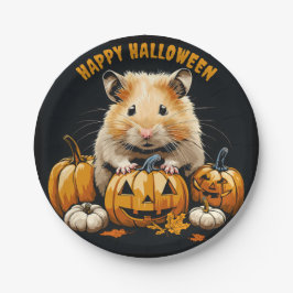 Plato De Papel Hamster Halloween
