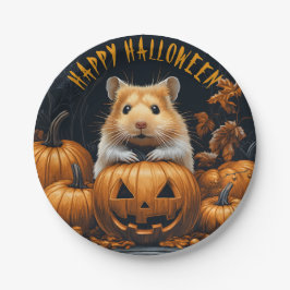 Plato De Papel Hamster Halloween