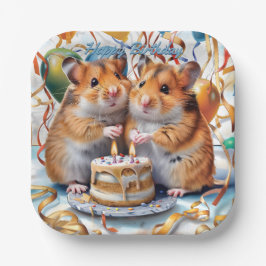Plato De Papel Hamsters Birthday Party