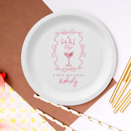 Plato De Papel Hand Drawn Martini A Tiny Bit Older Birthday Party