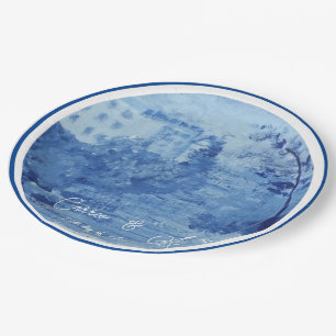 Plato De Papel Hand Pintado Blue Willow Ginger Jars Toile