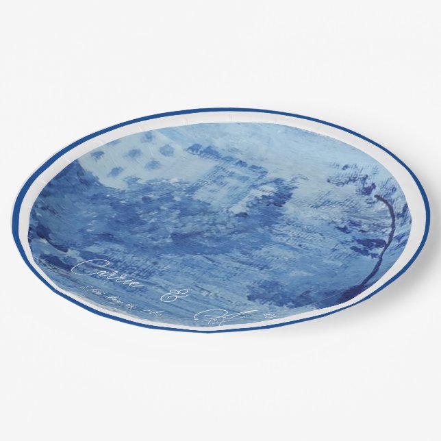 Plato De Papel Hand Pintado Blue Willow Ginger Jars Toile (Angular)