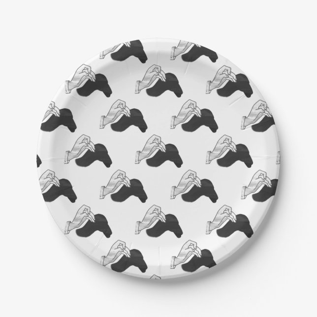 Plato De Papel Hand Silhouette Camel (Anverso)