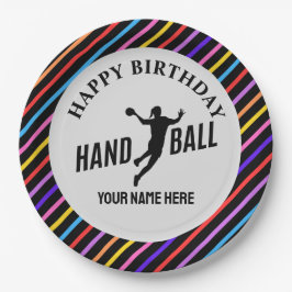 Plato De Papel Handball Girl Birthday, Handball Player Gift