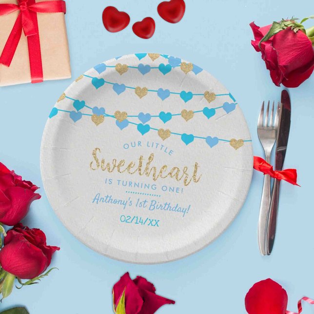 Plato De Papel Hanging Love Hearts Little Sweetheart Birthday (Subido por el creador)