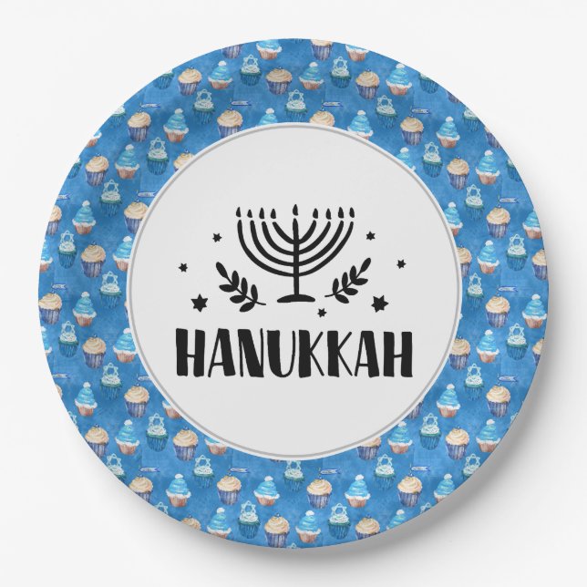 Plato De Papel Hanukkah (Anverso)