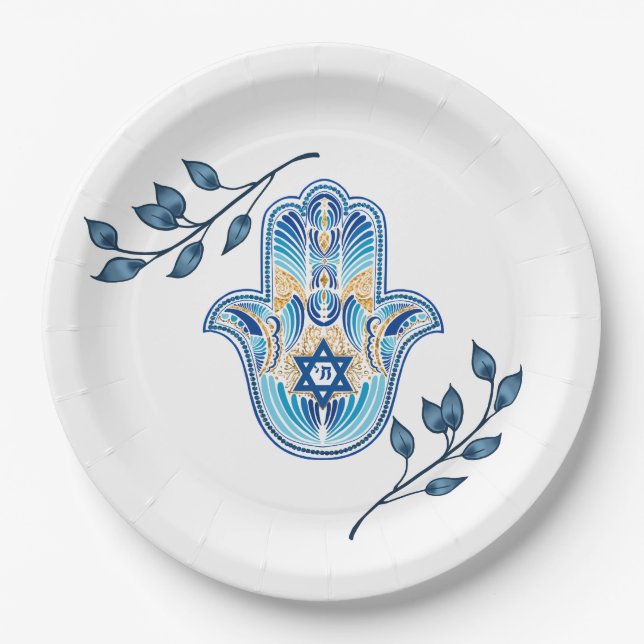 Plato De Papel Hanukkah (Anverso)