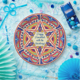 Plato De Papel Hanukkah Dreidel Design