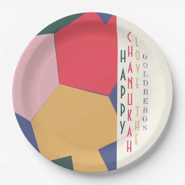 Plato De Papel Hanukkah Dreidel Time (Anverso)