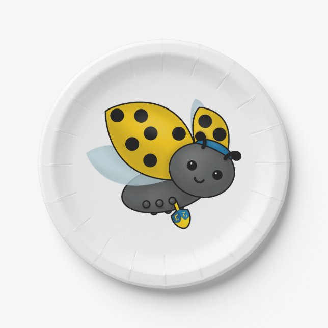Plato De Papel Hanukkah Ladybug (Anverso)