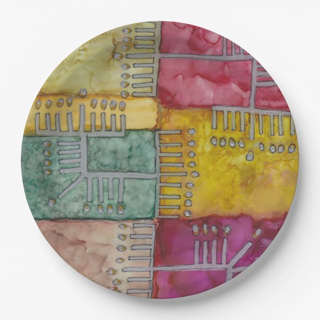 Plato De Papel Hanukkah Logra Un Menorahs (Anverso)