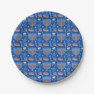 Plato De Papel Hanukkah Menorah