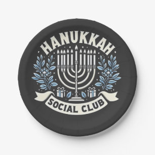 Plato De Papel Hanukkah Social Club Funny Jewish Hanukkah