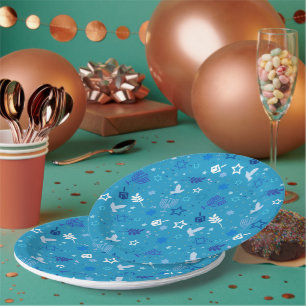 Plato De Papel Hanukkah Stars Placas de papel