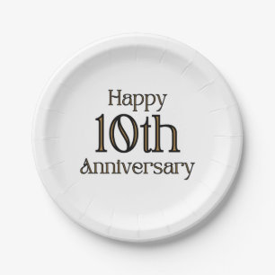 Plato De Papel Happy 10 Aniversario Paper Plates