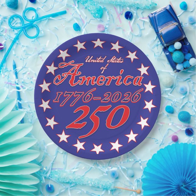 Plato De Papel Happy 250th America (Fiesta)
