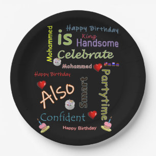 Plato De Papel Happy Birday Paper Plates Mohammed
