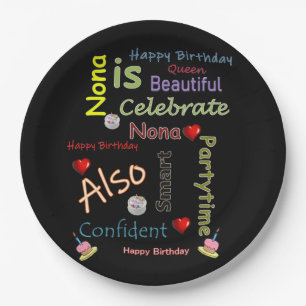 Plato De Papel Happy Birday Paper Plates Nona