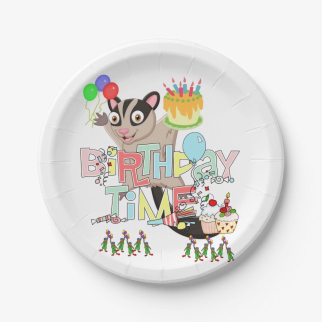 Plato De Papel Happy Birday Paper Plates Possum Cake (Anverso)