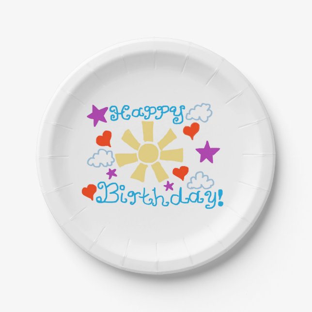 Plato De Papel Happy Birthday! (Anverso)