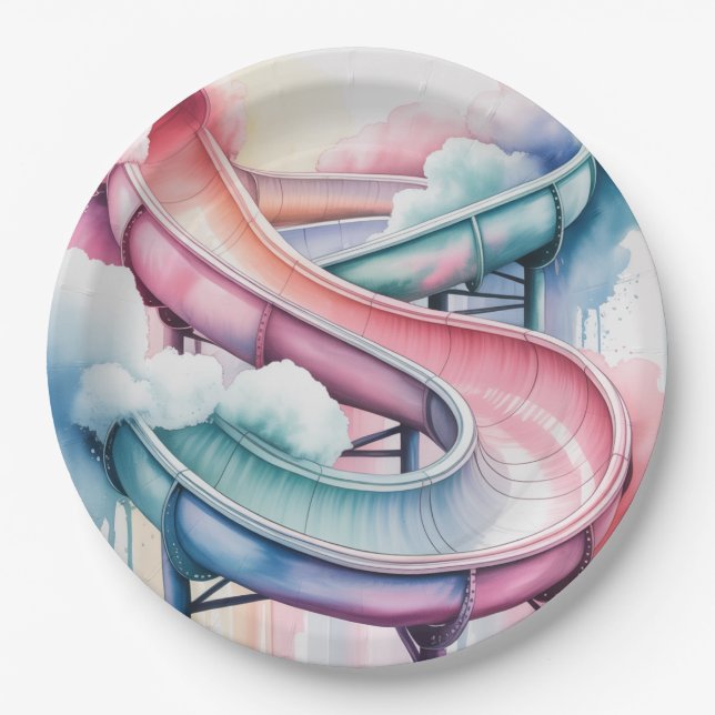 Plato De Papel Happy Birthday Kids’ Birthday Waterslide Party (Anverso)