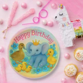 Plato De Papel Happy Birthday Paper Plates - Children's Birthday