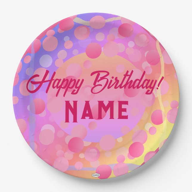 Plato De Papel Happy Birthday Paper Plates HAMbyWG (Anverso)