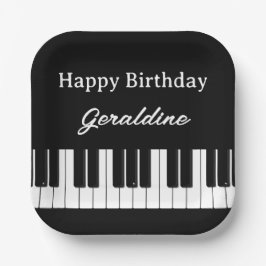 Plato De Papel Happy Birthday Piano Player Personalised
